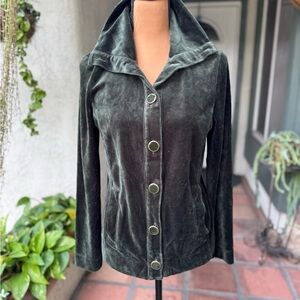 Vintage Women's Green Velvet Jacket by Charter Club